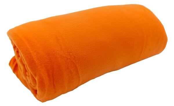 Oranžová fleecová deka 150x200 cm Plain – JAHU collections