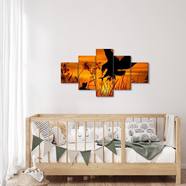 Obraz siluety dravce (125x70 cm)