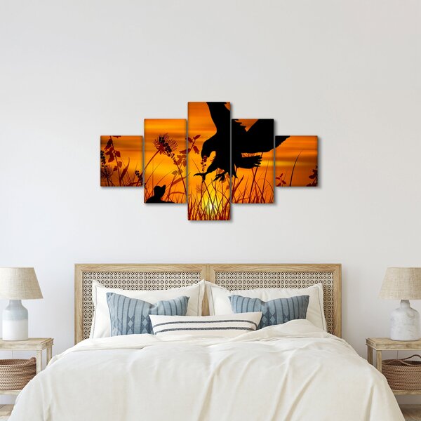 Obraz siluety dravce (125x70 cm)