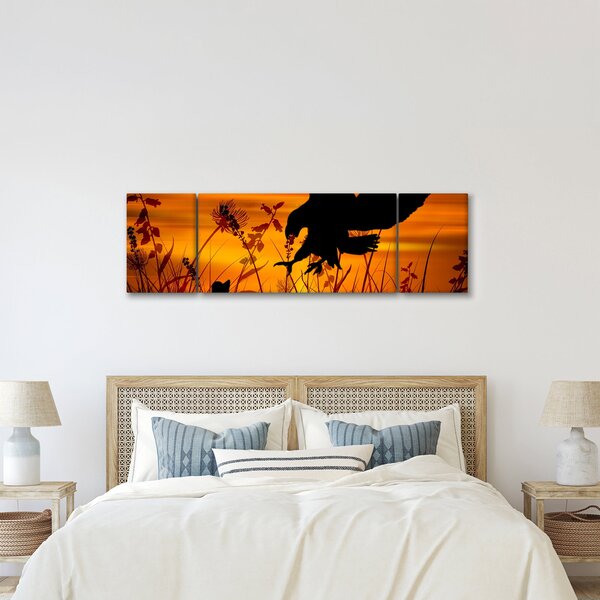 Obraz siluety dravce (170x50 cm)