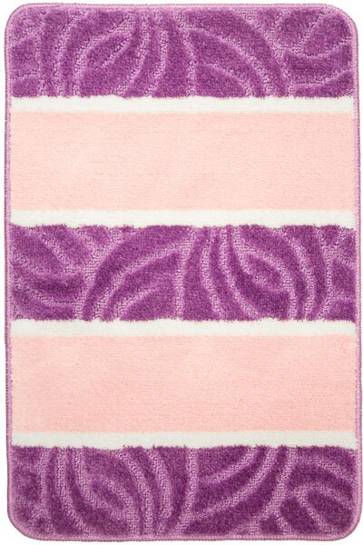 Koupelnový kobereček MURCIA růžový / fialový, listí