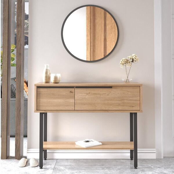 Konzolový stolek Otto 12 (se zrcadlem) (ořech + černá)