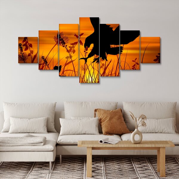 Obraz siluety dravce (210x100 cm)
