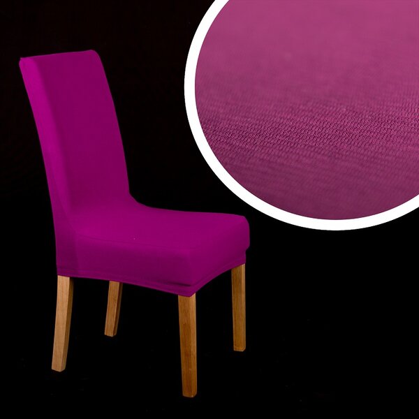 Napínací potah na židli s opěradlem - purpurový 2 ks