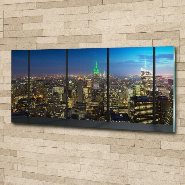 Foto-obraz fotografie na skle New York noc osh-96183683