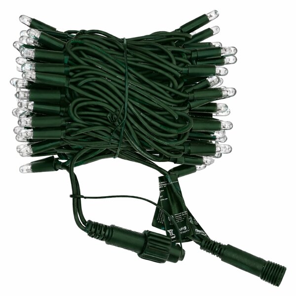 Vnitřní LED vánoční řetěz - teplá bílá, 10m, 100 LED, silný zelený kabel