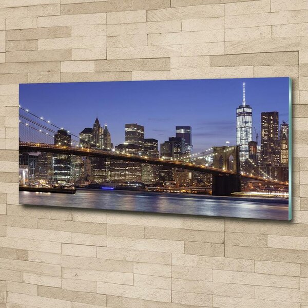 Foto obraz sklo tvrzené Manhattan noc osh-96191867
