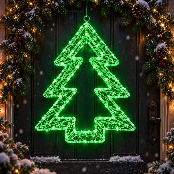 LED vánoční stromek – svítící dekorace, zelená, 800 LED, 8 programů, dálkový ovladač