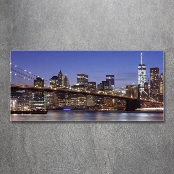 Foto obraz sklo tvrzené Manhattan noc osh-96191867