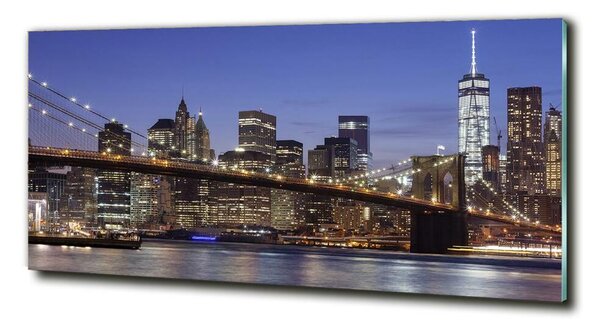 Foto obraz sklo tvrzené Manhattan noc osh-96191867