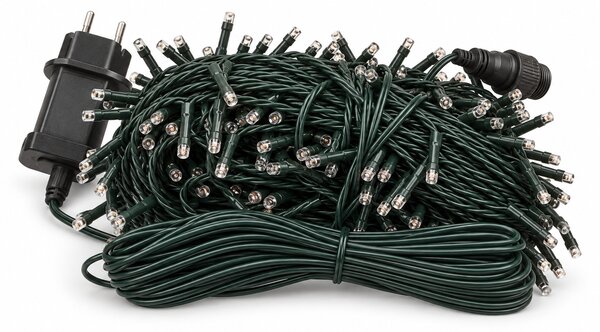 Venkovní LED vánoční řetěz, studená bílá, 20m, 1000 LED, se záblesky nebo stálé svícení