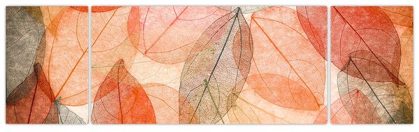 Obraz malovaného podzimního listí (170x50 cm)