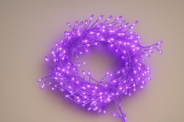 Vánoční LED nano řetěz, fialová, 2m, 200 LED