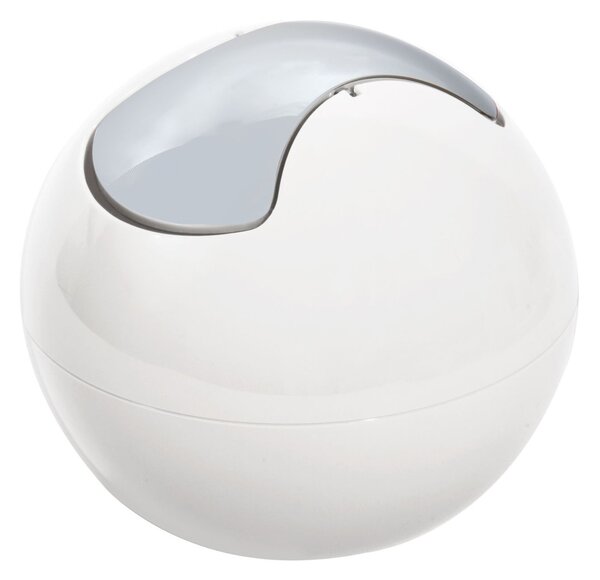 Spirella mini výklopný odpadkový koš BOWL, bílý, plast, 1 L