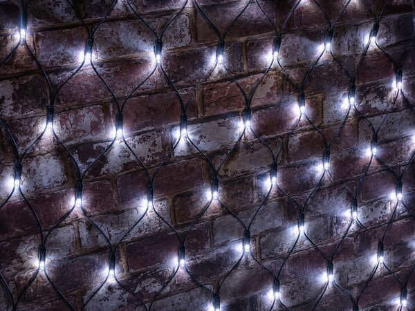 Venkovní světelná síť, 3m*1,5m, 300 LED, studená bílá