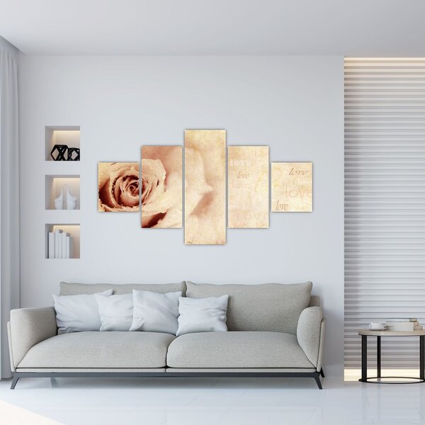 Obraz - Květ růže pro zamilované (125x70 cm)