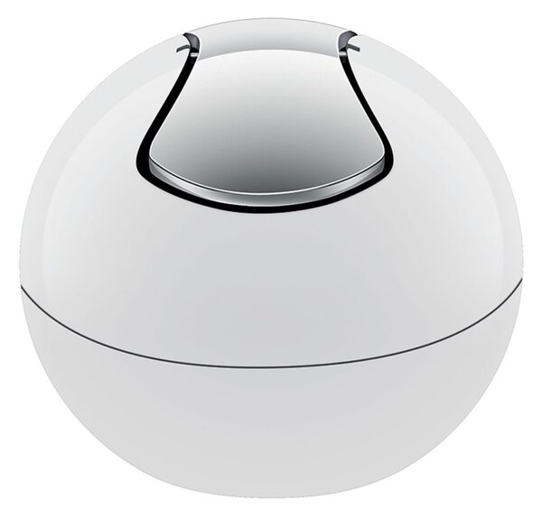 Spirella mini výklopný odpadkový koš BOWL, bílý, plast, 1 L