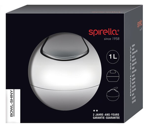 Spirella mini výklopný odpadkový koš BOWL, bílý, plast, 1 L