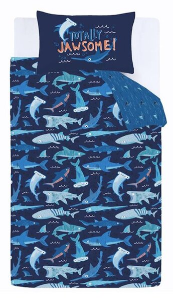 Modré dětské povlečení do postýlky 120x150 cm Jawsome Shark – Catherine Lansfield