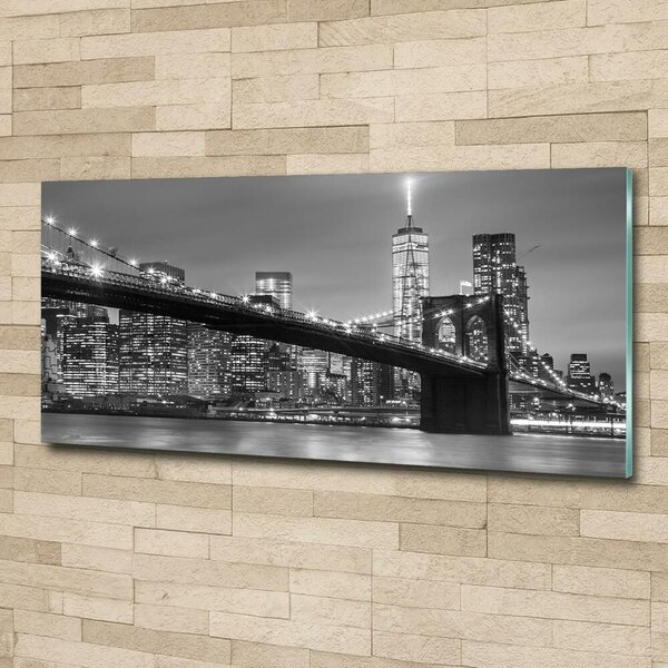 Foto obraz sklo tvrzené New York noc osh-96581039
