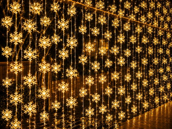 Vánoční LED závěs s 160 sněhovými vločkami, 3m, více barevných variant Barva: Teplá bílá