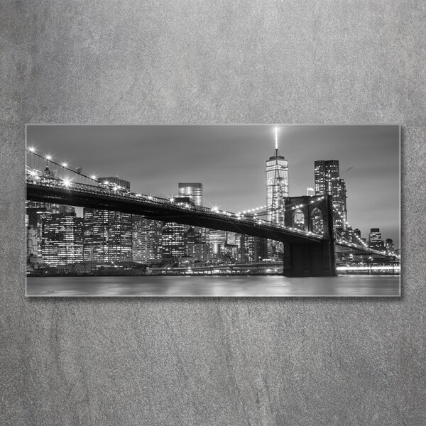 Foto obraz sklo tvrzené New York noc osh-96581039