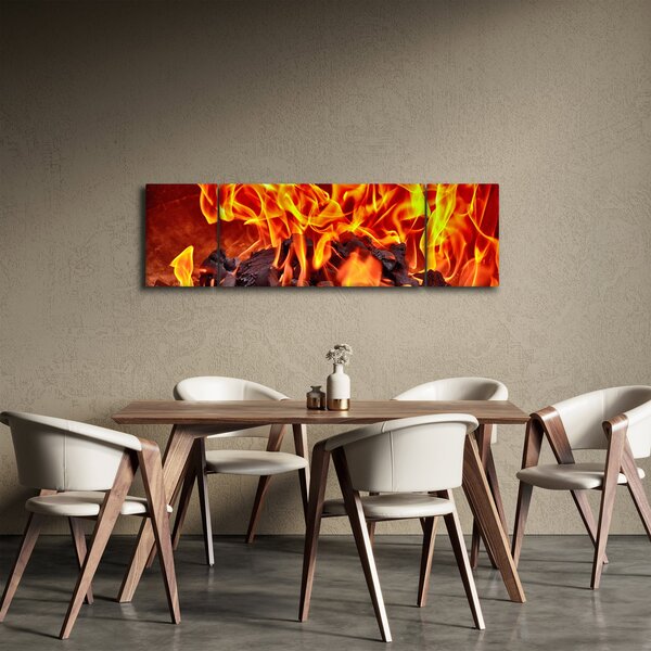 Obraz hořících uhlíků (170x50 cm)