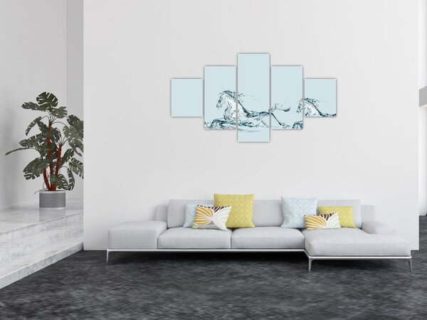 Obraz - Koně z kapek vody (125x70 cm)