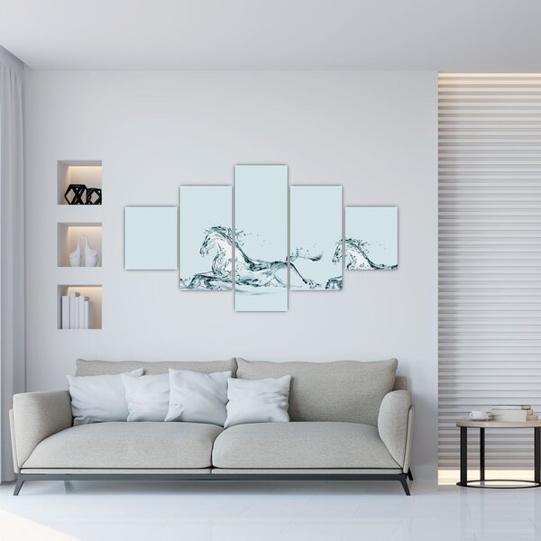 Obraz - Koně z kapek vody (125x70 cm)