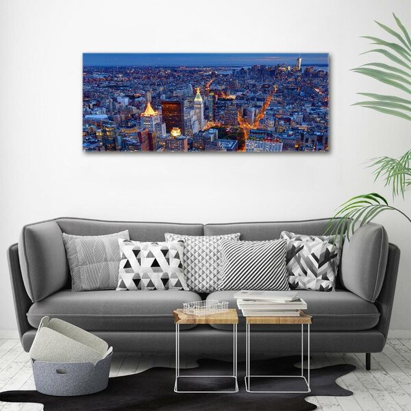 Moderní skleněný obraz z fotografie Manhattan noc osh-96722456