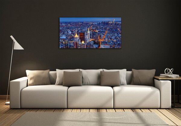 Moderní skleněný obraz z fotografie Manhattan noc osh-96722456