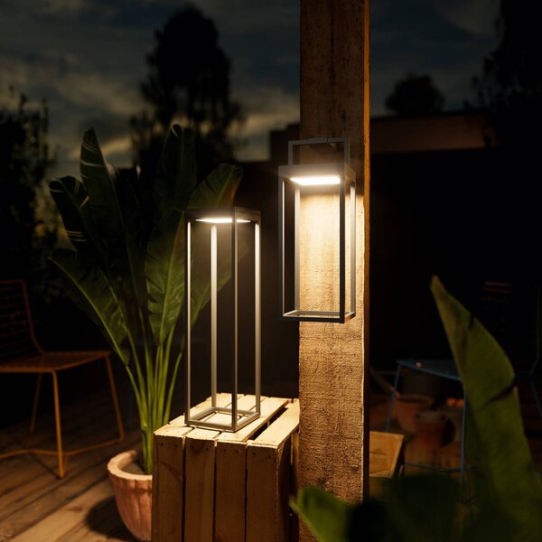 Sigor Numove LED solární světlo, grafitově šedé, výška 32,5 cm, stmívatelný, Hliník / šedá / zinek, Hliník, Moderní