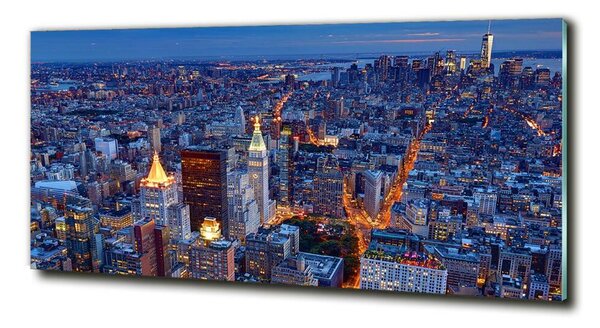 Moderní skleněný obraz z fotografie Manhattan noc osh-96722456