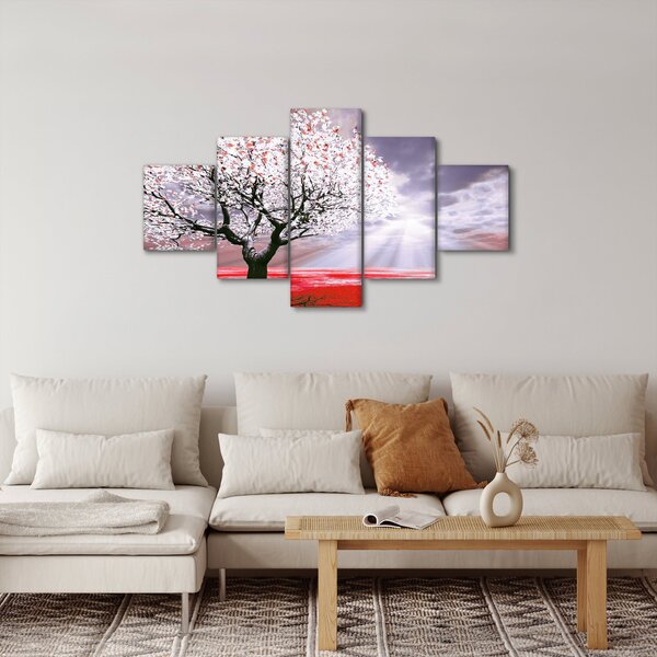 Červený obraz stromu (125x70 cm)