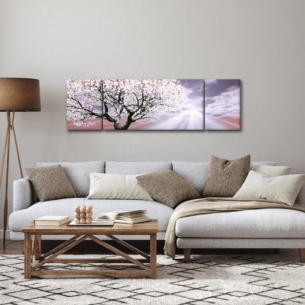 Červený obraz stromu (170x50 cm)