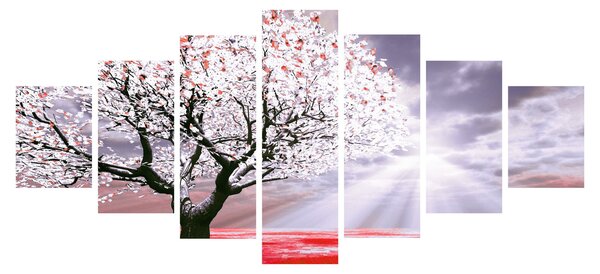 Červený obraz stromu (210x100 cm)