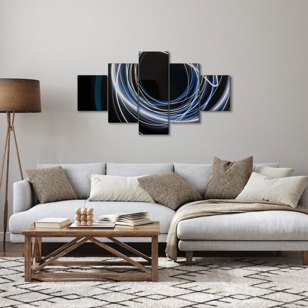 Obraz modrých linek (125x70 cm)