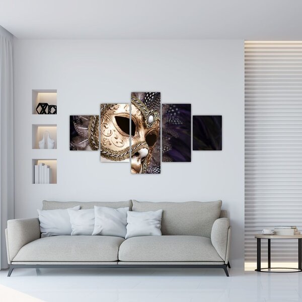 Obraz sochy se škraboškou (125x70 cm)