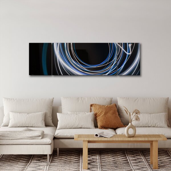 Obraz modrých linek (170x50 cm)