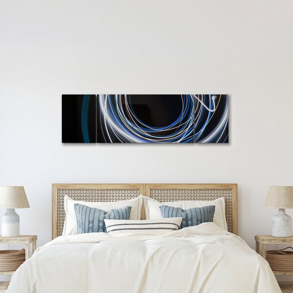 Obraz modrých linek (170x50 cm)