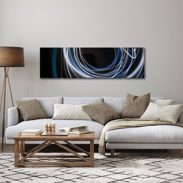 Obraz modrých linek (170x50 cm)