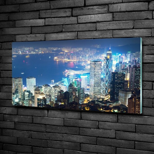 Foto obraz sklo tvrzené Noční Hongkong osh-97604985