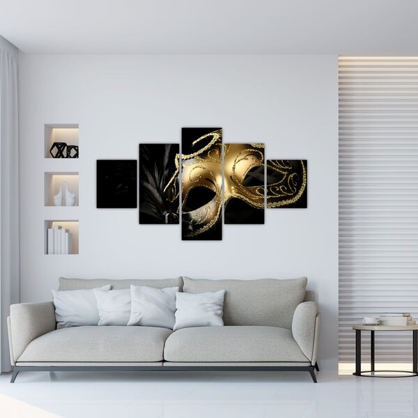 Obraz - Zlatá škraboška (125x70 cm)