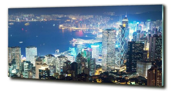 Foto obraz sklo tvrzené Noční Hongkong osh-97604985