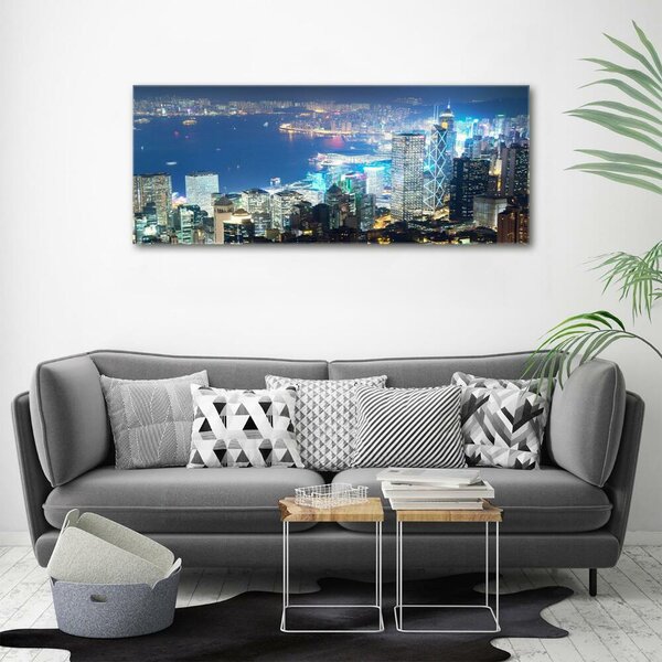 Foto obraz sklo tvrzené Noční Hongkong osh-97604985