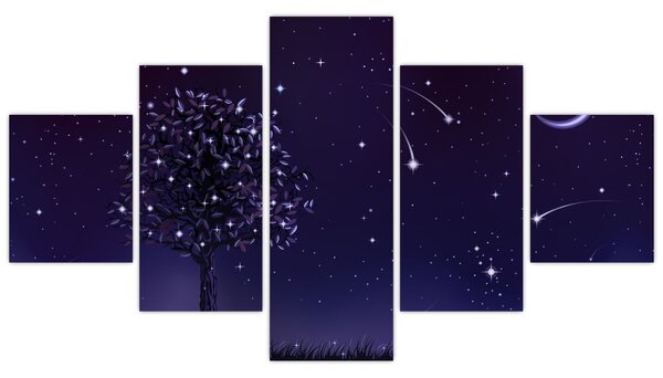 Obraz - Noc zachycená ilustrací (125x70 cm)
