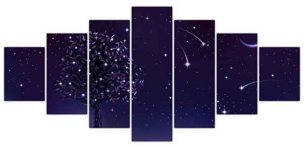 Obraz - Noc zachycená ilustrací (210x100 cm)