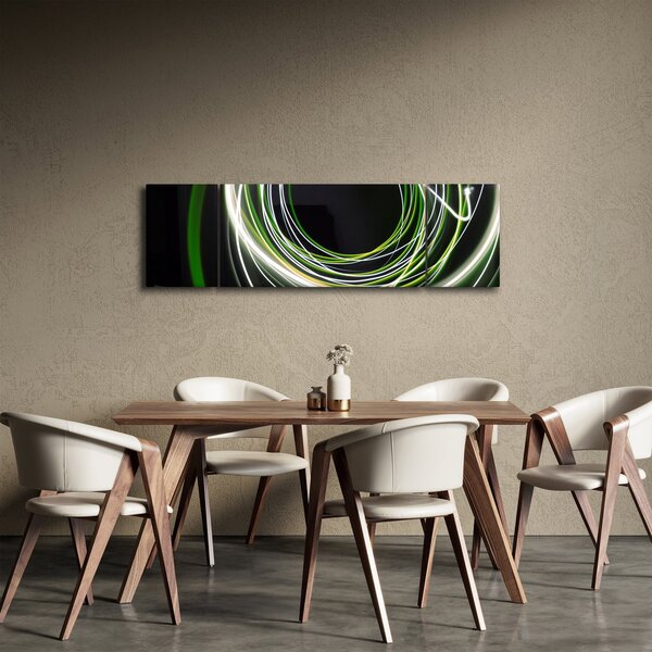 Obraz zelených čar (170x50 cm)