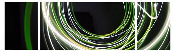 Obraz zelených čar (170x50 cm)