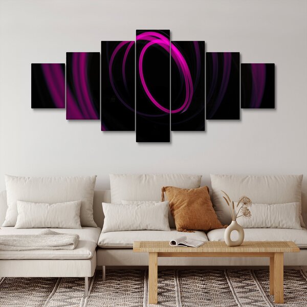 Obraz - fialové čáry (210x100 cm)